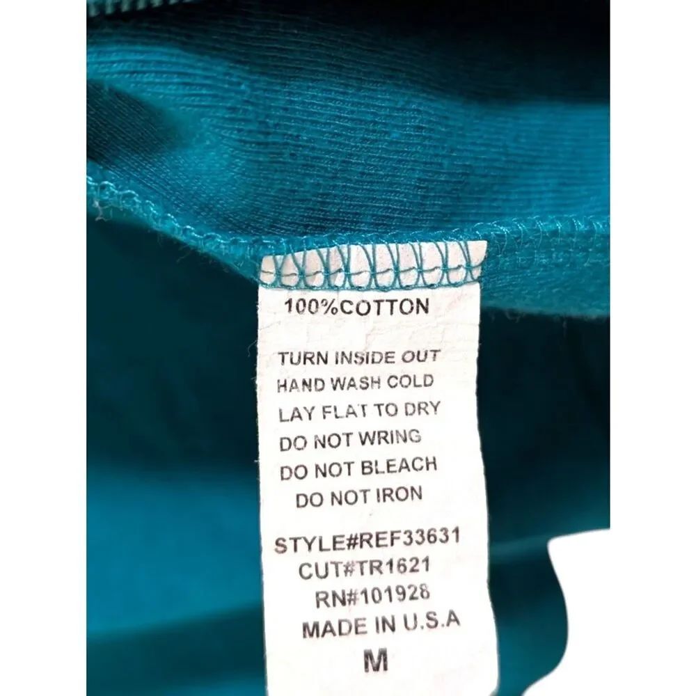 Suzie in the City Y2K Rhinestone Graphic Zip Up Hoodie Teal M Cotton USA - Picture 6 of 6